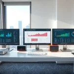 modern desk with various compact mini pcs in a bright home office